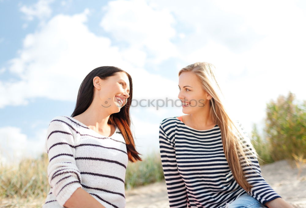 Similar – Beautiful women smiling and having fun and running.