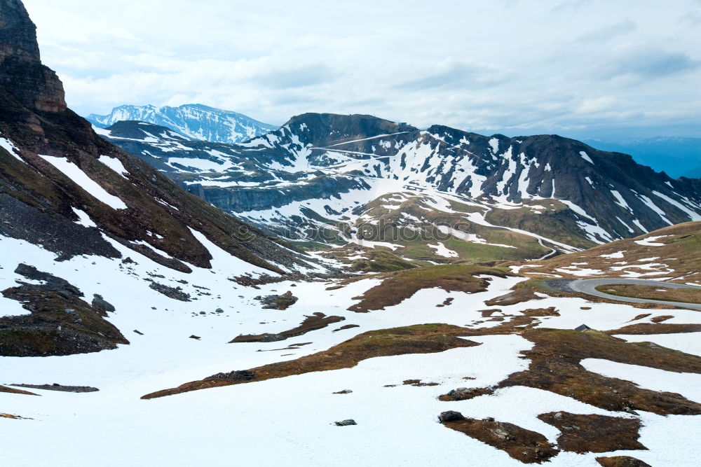 Man walking in snowy mountains