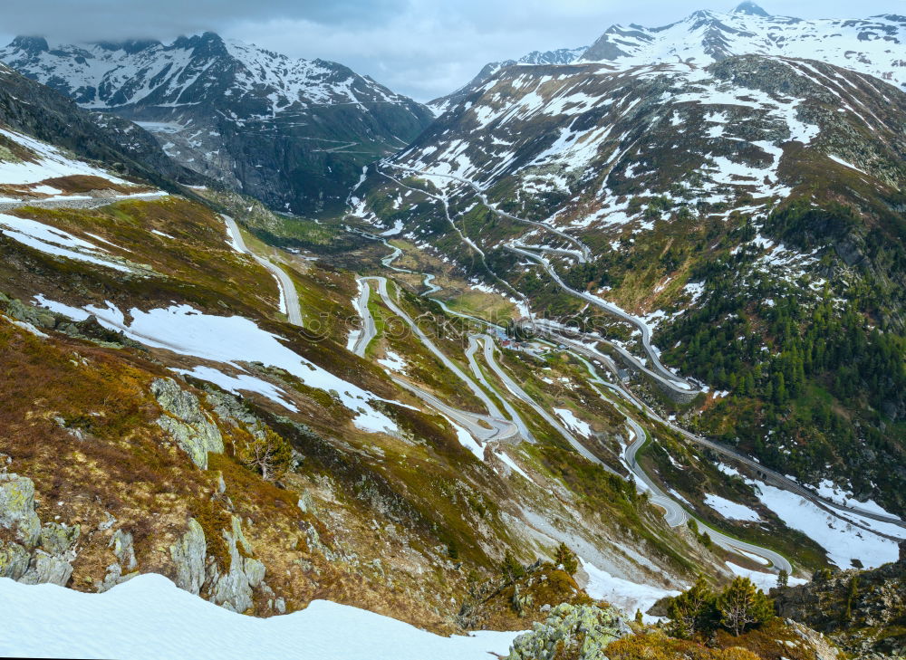 Similar – Image, Stock Photo Alpine road Deluxe