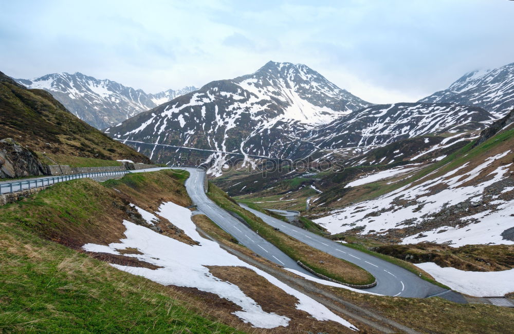 Similar – Passstraße zum Rettenbachgletscher mit Blick auf die Ötztaler Alpen