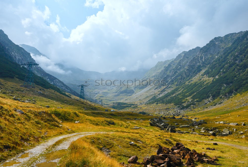 Similar – Image, Stock Photo View to the Kemptner hut in Allgäu