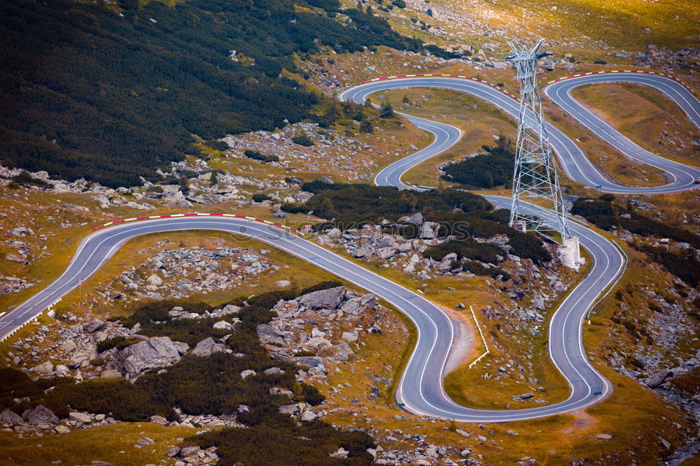 Similar – Image, Stock Photo Curvy road in mountains, Trollstigen, Norway