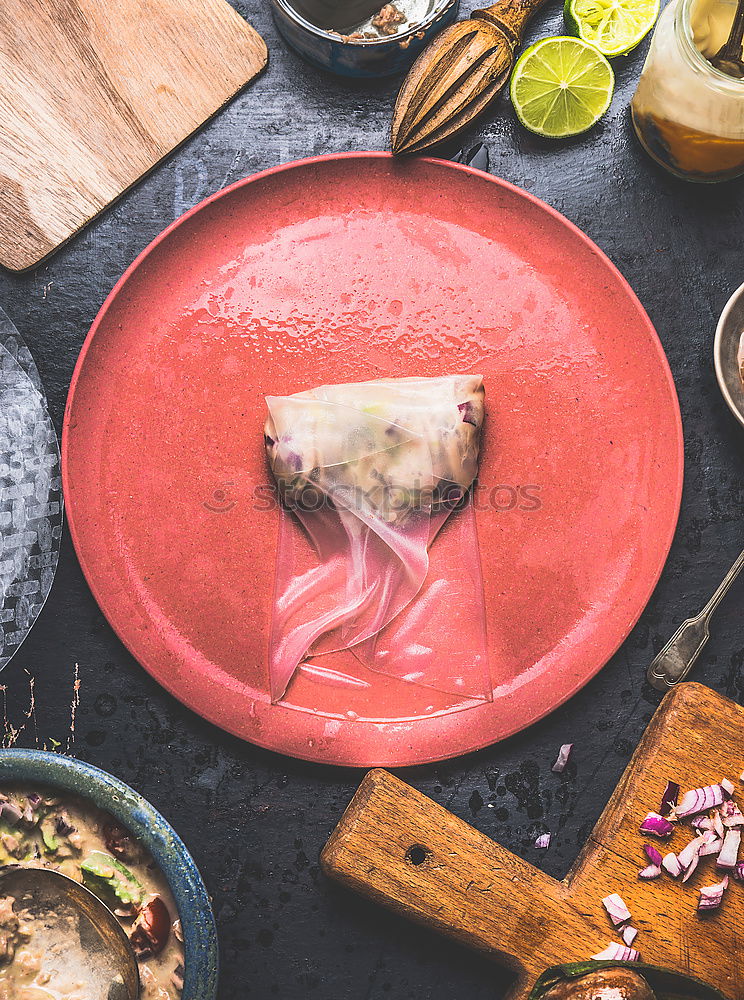 Image, Stock Photo Vegetarian summer rolls made with rice paper