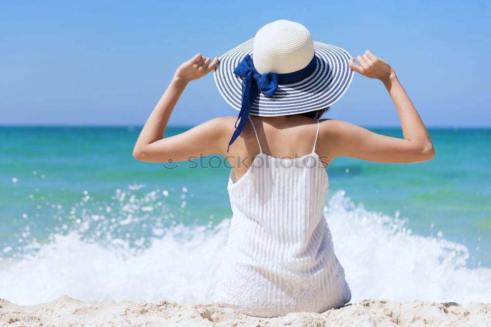 Similar – Image, Stock Photo Little girl standing on the beach