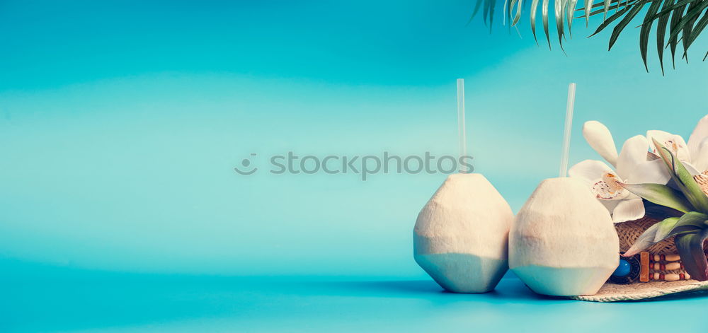 Background with coconut cocktail