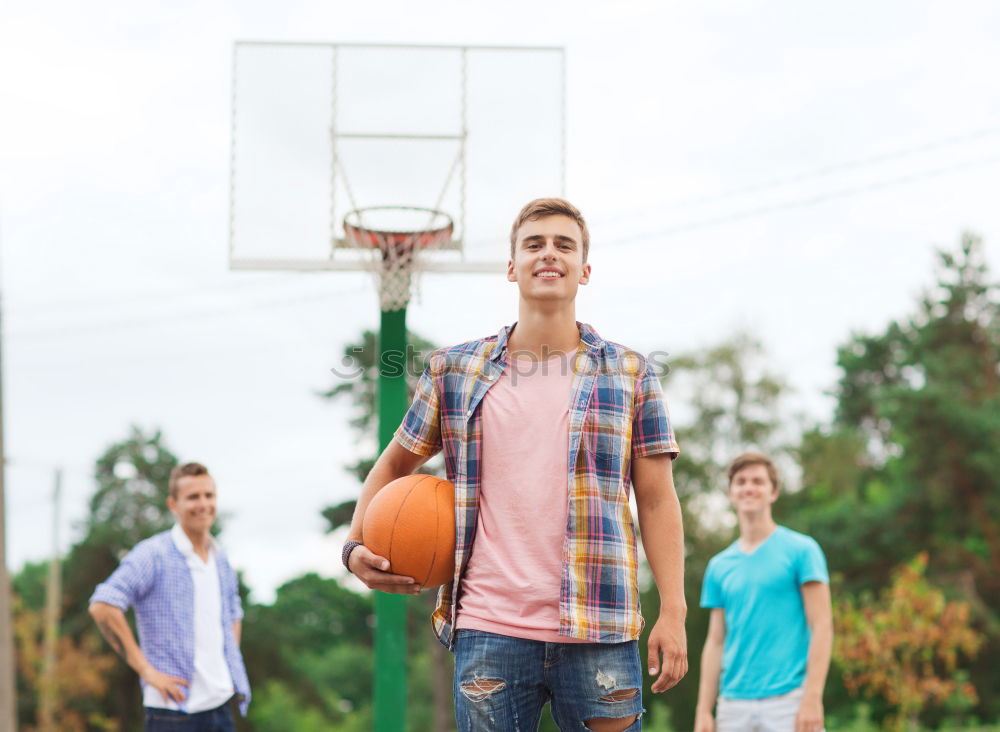 Similar – Image, Stock Photo Young redhead woman in a basketball court