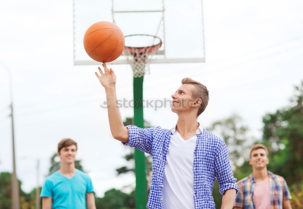 Similar – Image, Stock Photo Young redhead woman in a basketball court