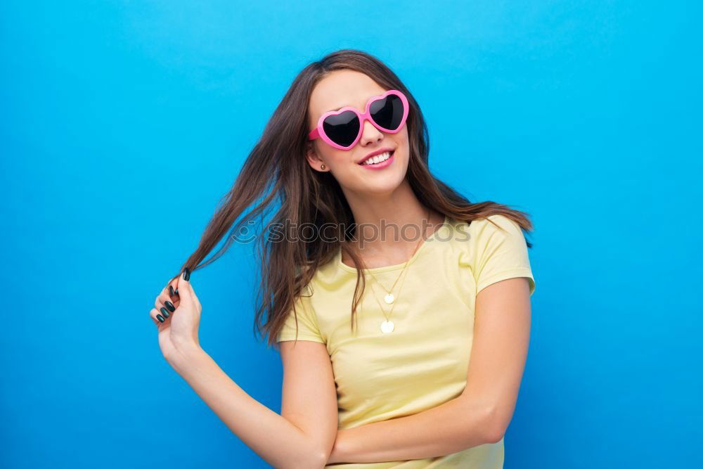 Similar – Image, Stock Photo Happy young woman seating in a restaurant
