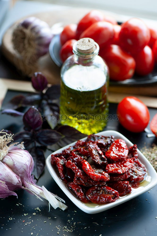 Similar – Green salad with pomegranate, manna croup, onion