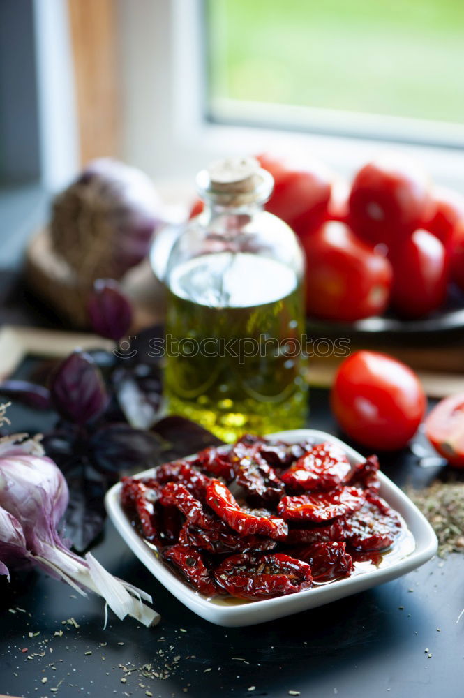 Similar – Green salad with pomegranate, manna croup, onion