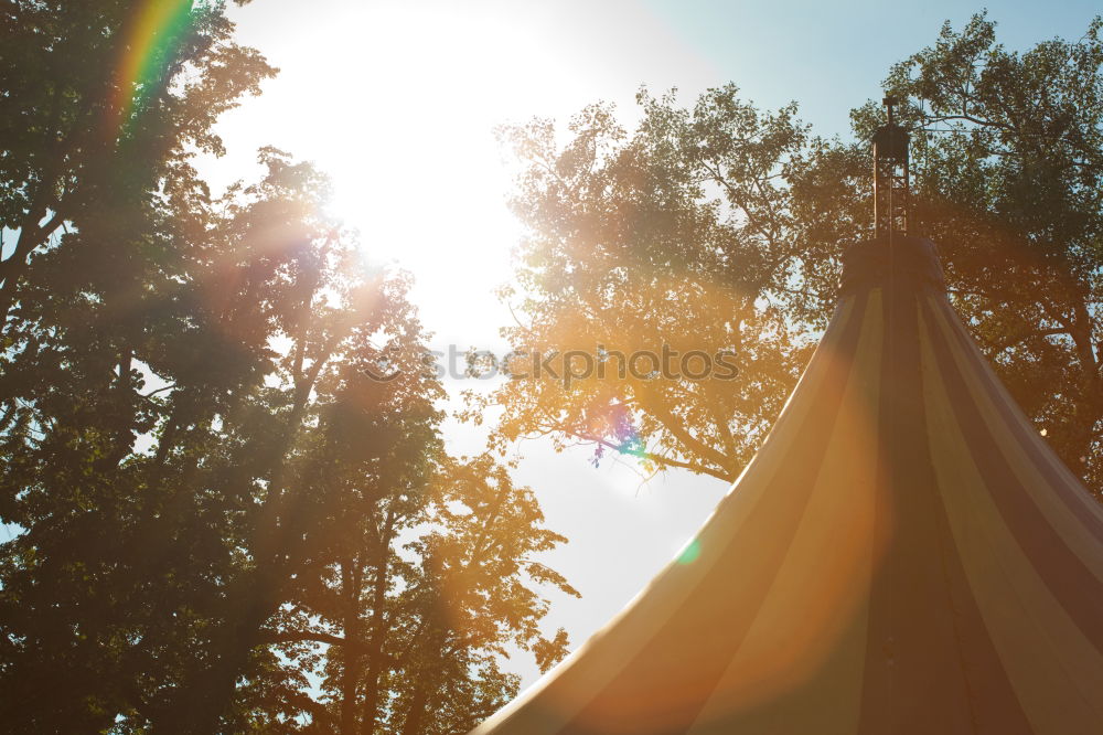 Image, Stock Photo View to tent in forest