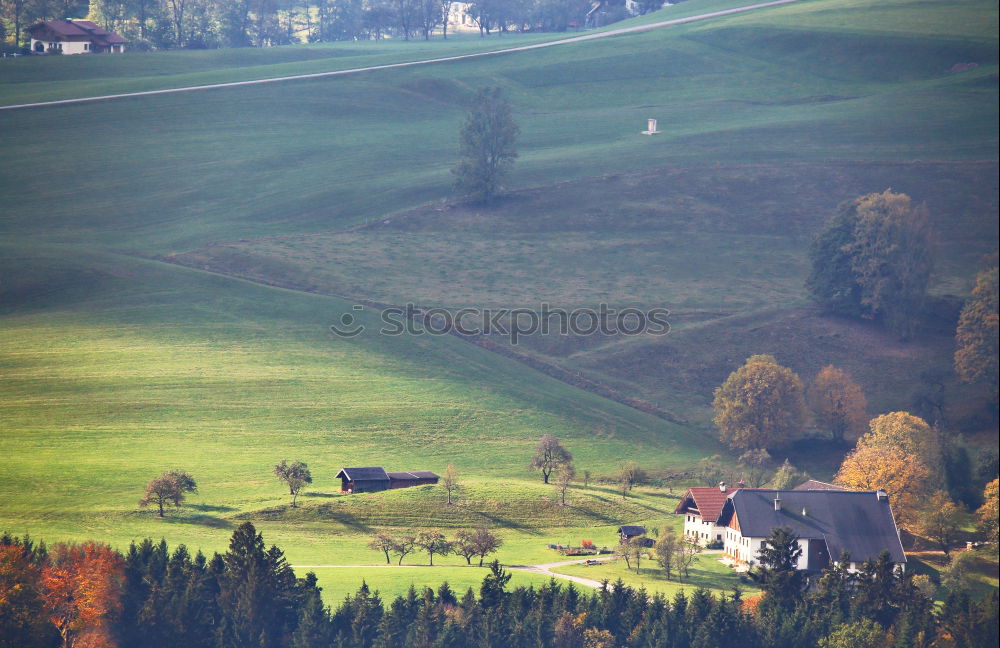 Similar – Austrian village on mountain hills in Alps