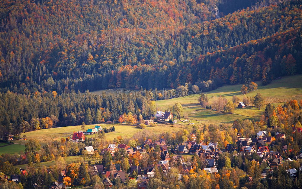 Image, Stock Photo Sunny October day in Malopolska mountain village