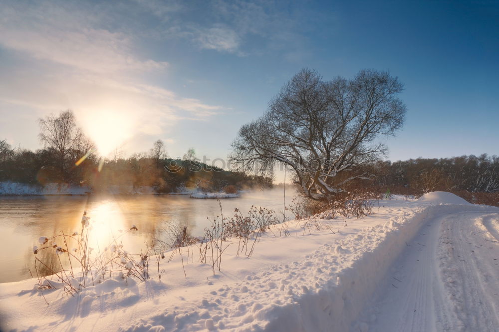 Similar – Image, Stock Photo Sunny winter morning on a river