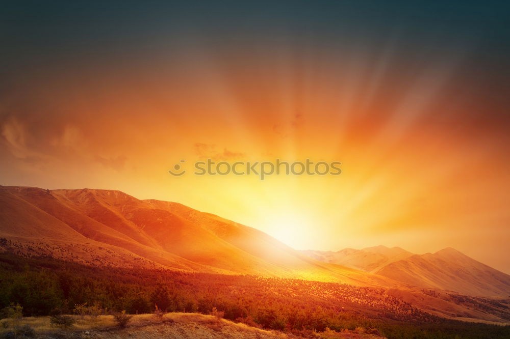 Similar – Image, Stock Photo Sunset over the Pfaffenstein