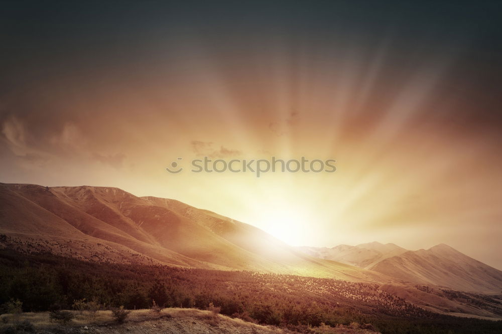 Image, Stock Photo way to the top! Sunset