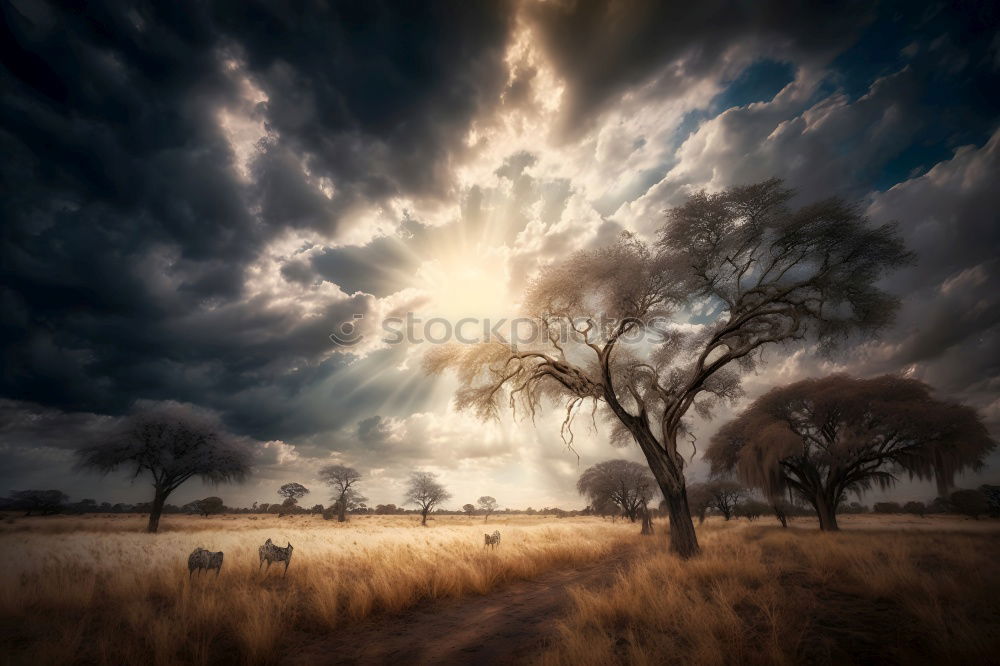 Similar – Flock of sheep at sunset