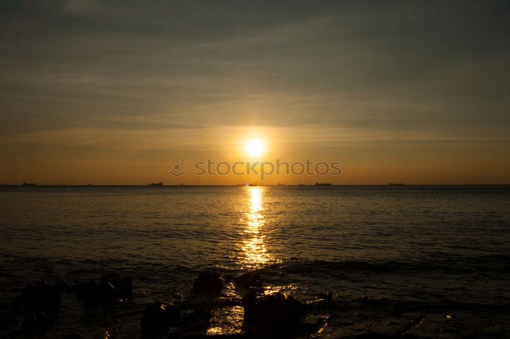 Similar – summer evening Sunset Lake