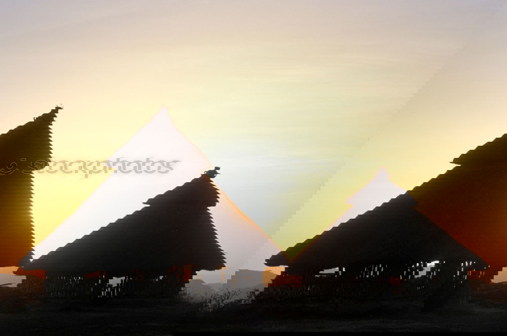Similar – Foto Bild Bast-Sonnenschirme in Abenddämmerung