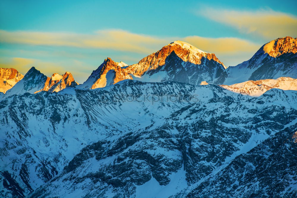 Similar – Image, Stock Photo Sunset in mountains