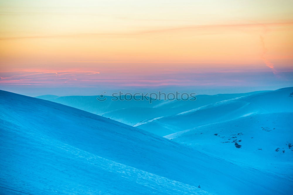 Similar – Image, Stock Photo Sunset in winter mountains