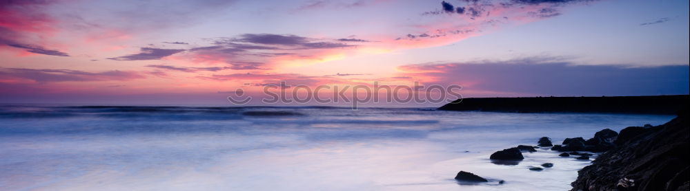 Similar – Image, Stock Photo purple sunrise over North sea beach and lighthouse, Texel