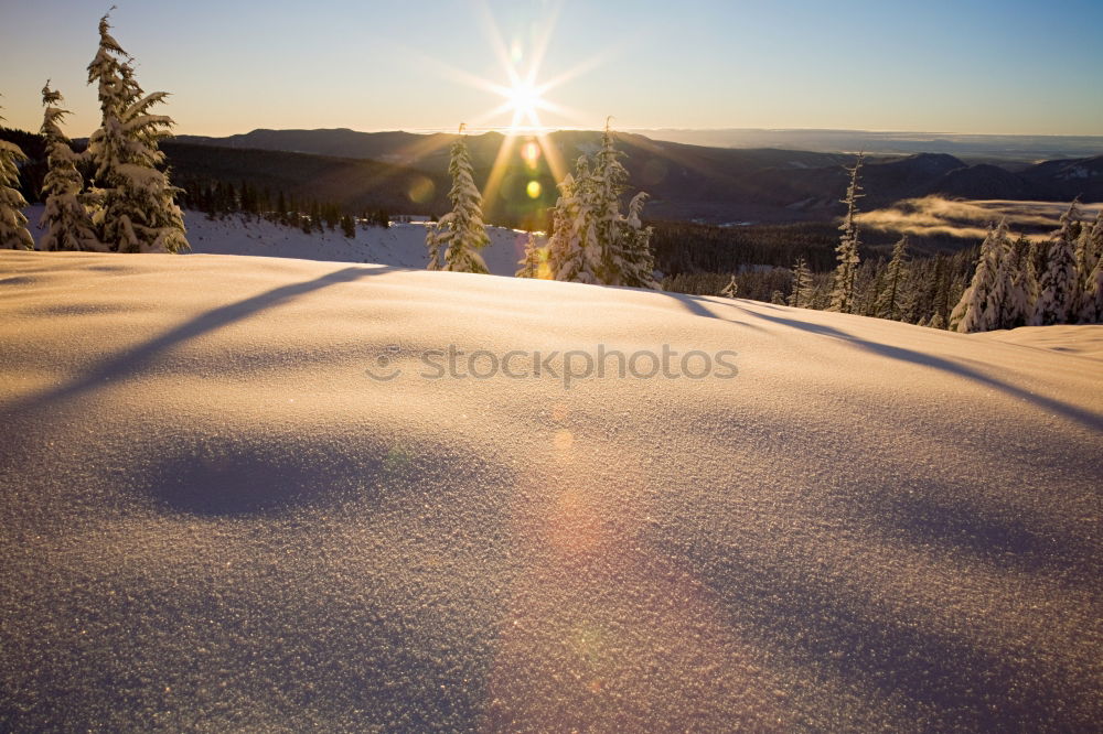 Similar – Sunset over the winter landscape