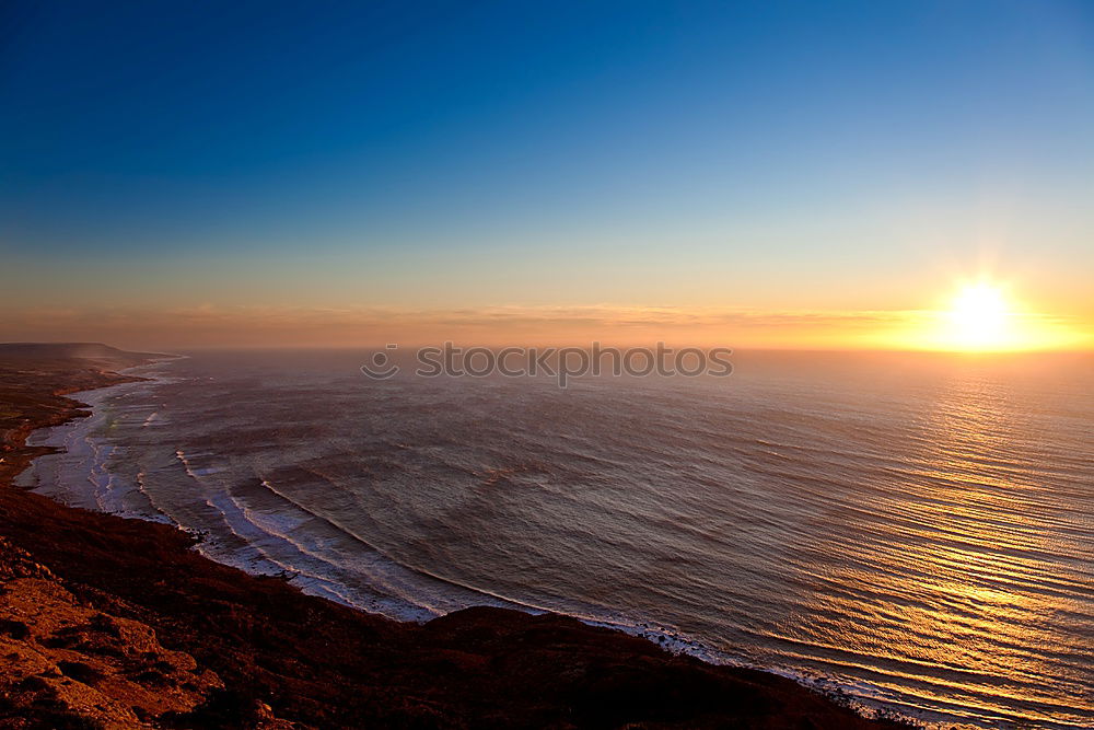 Similar – Image, Stock Photo Sun setting over sea