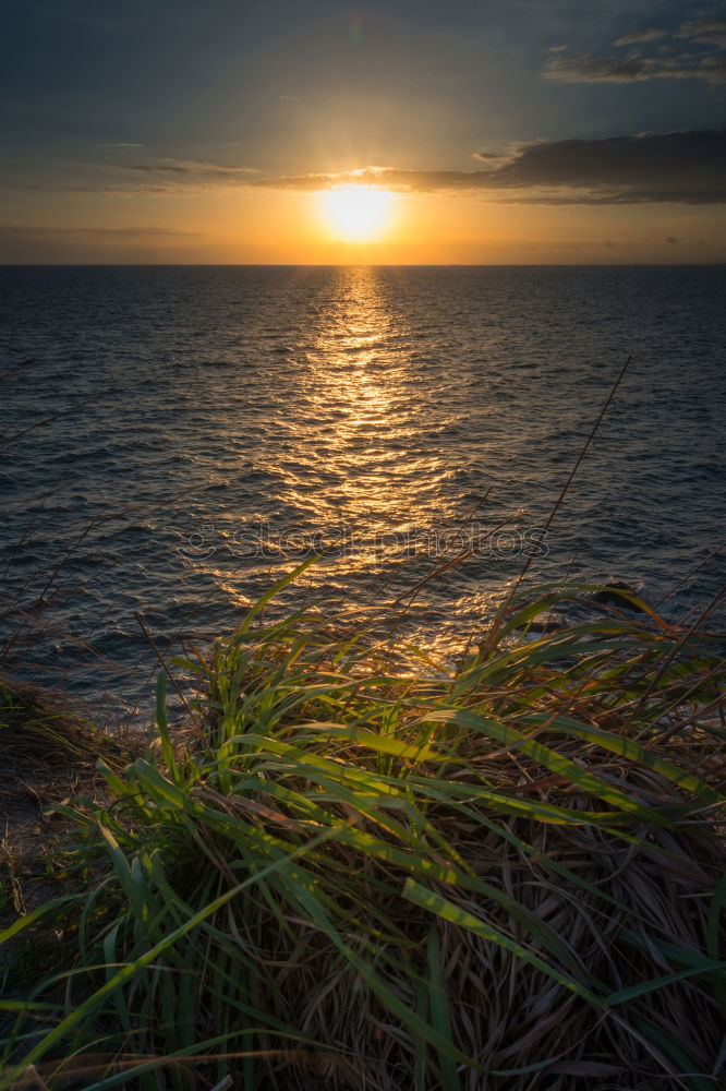 Image, Stock Photo Sunset at the beach in Brittany