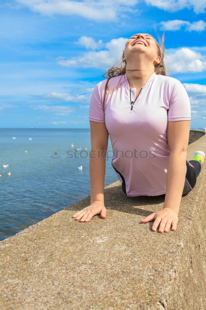 Similar – Image, Stock Photo Harbour Bodø Woman Back
