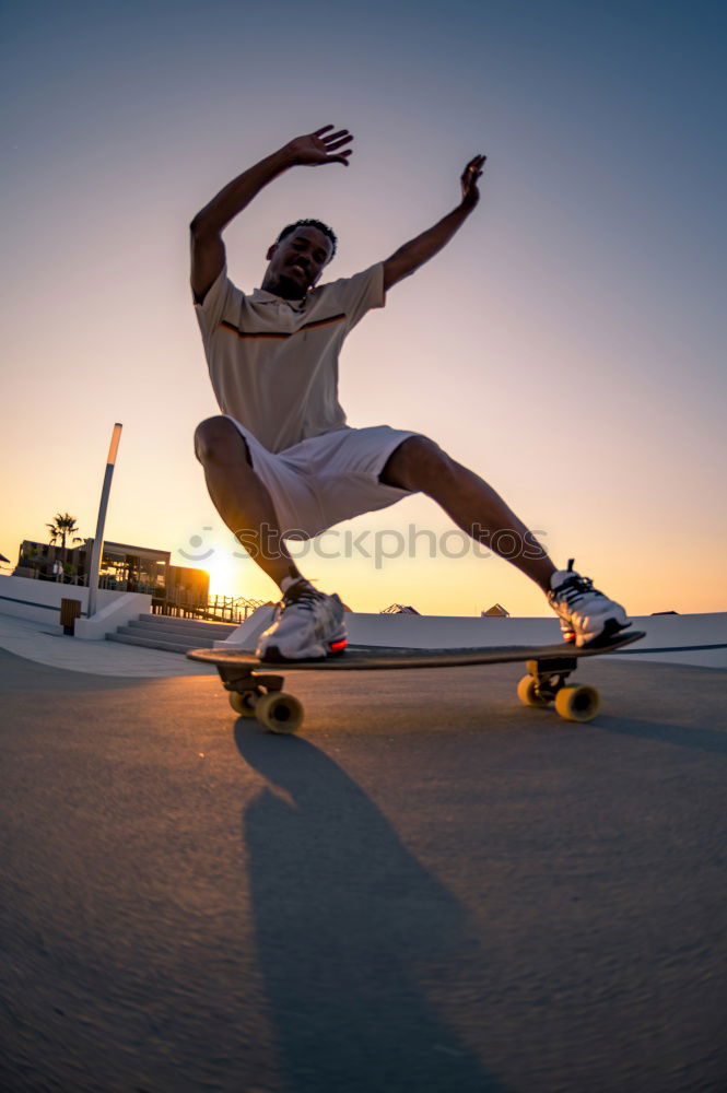 Image, Stock Photo skate or the Sunset Man