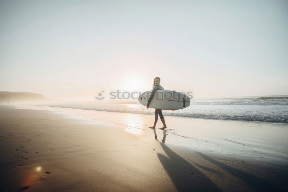 Image, Stock Photo Person on cliff on seashore