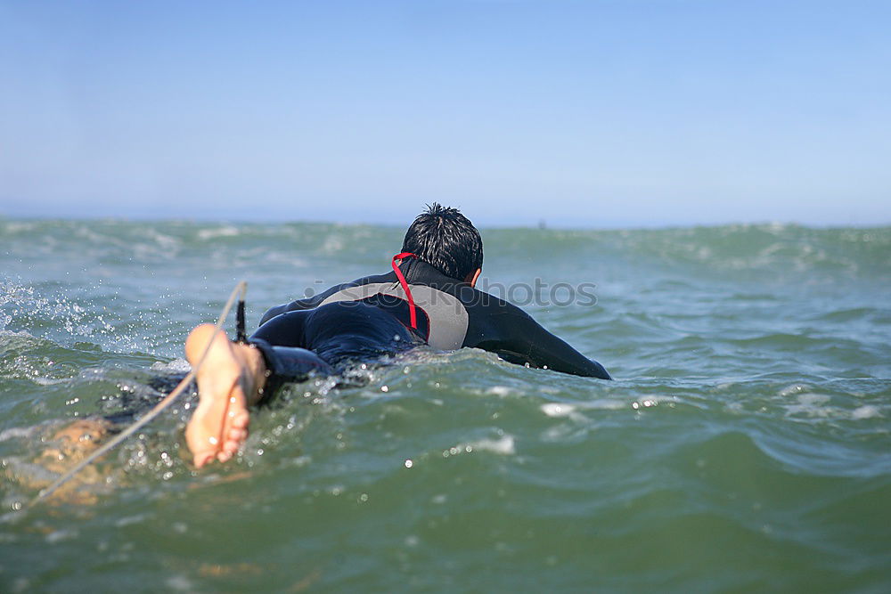 Similar – Image, Stock Photo Man in wetsuit swimming in ocean