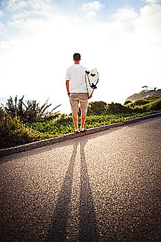 Similar – Image, Stock Photo Happy little boy playing on the road at the day time. Kid having fun outdoors. He skateboarding on the road. Concept of sport.