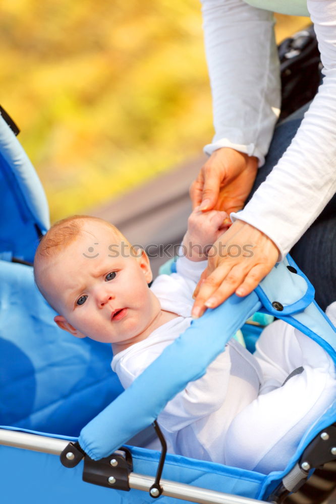 Similar – Little toddler in sitting stroller.