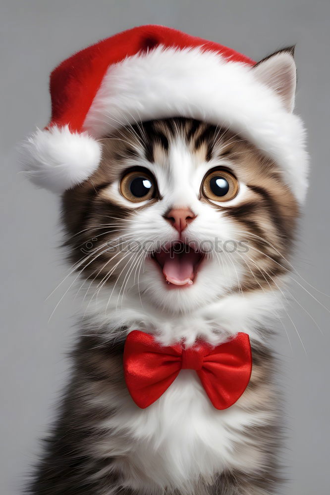 Similar – Foto Bild Katze in einer Weihnachtsmütze