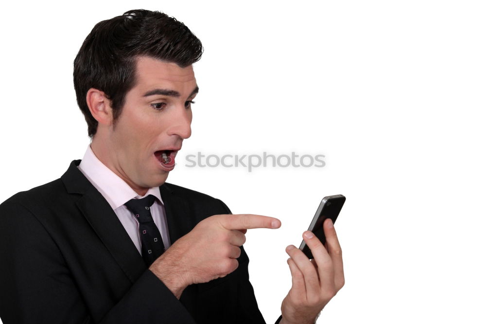 Similar – Business man with mobile phone in his hand