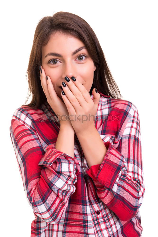Similar – Image, Stock Photo Smiling blonde girl with red shirt enjoying life outdoors.