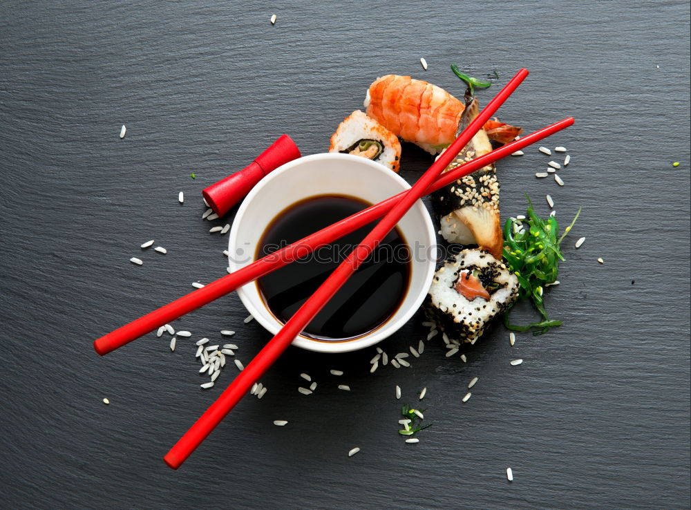 Similar – Geometric bowl of Asian Noodle Soup with chopsticks