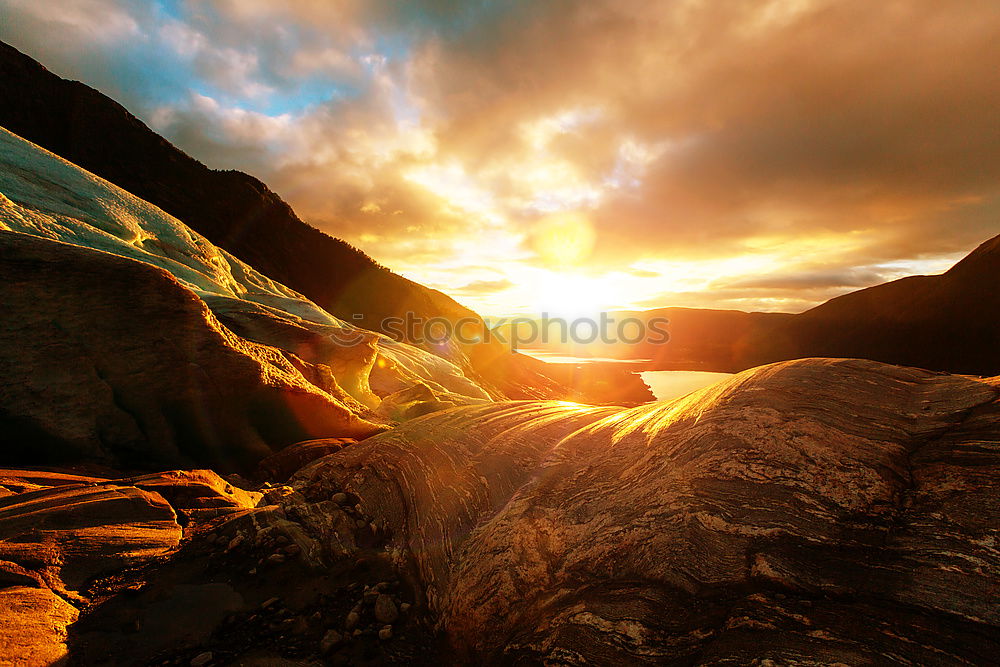 Similar – Isle of Skye: View of landscape with mountains and clouds II