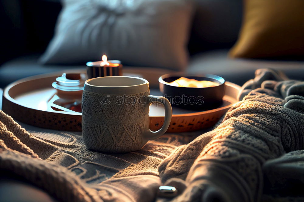 cozy winter or autumn morning at home