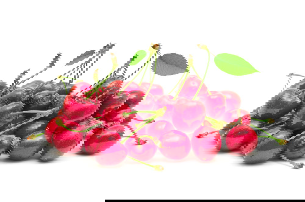 Similar – Image, Stock Photo Scattered cherries with green leaves