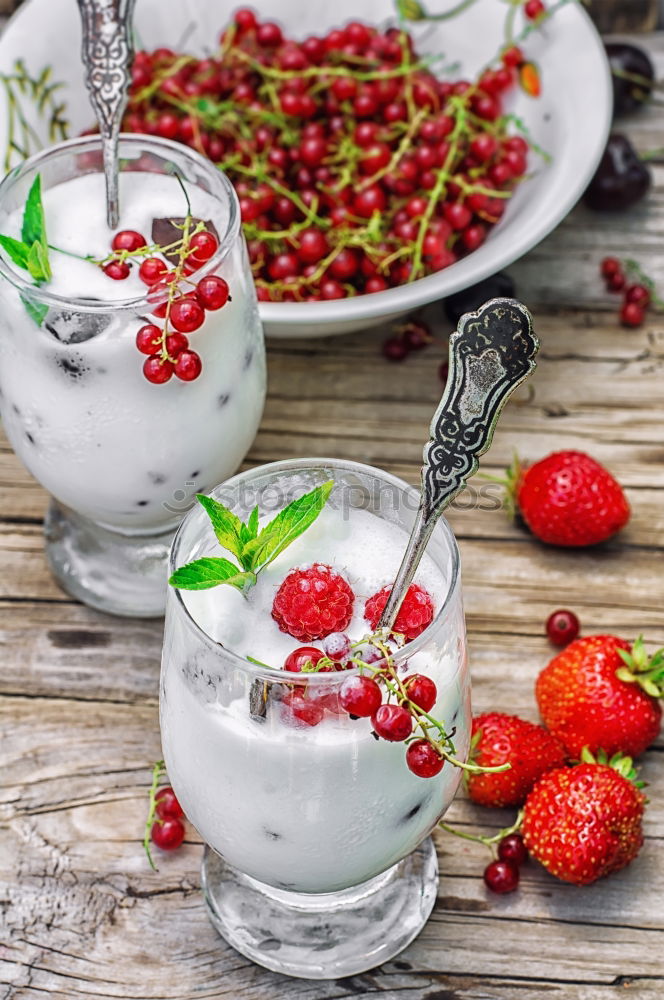 Similar – Chia yogurt with raspberries in a glass cup