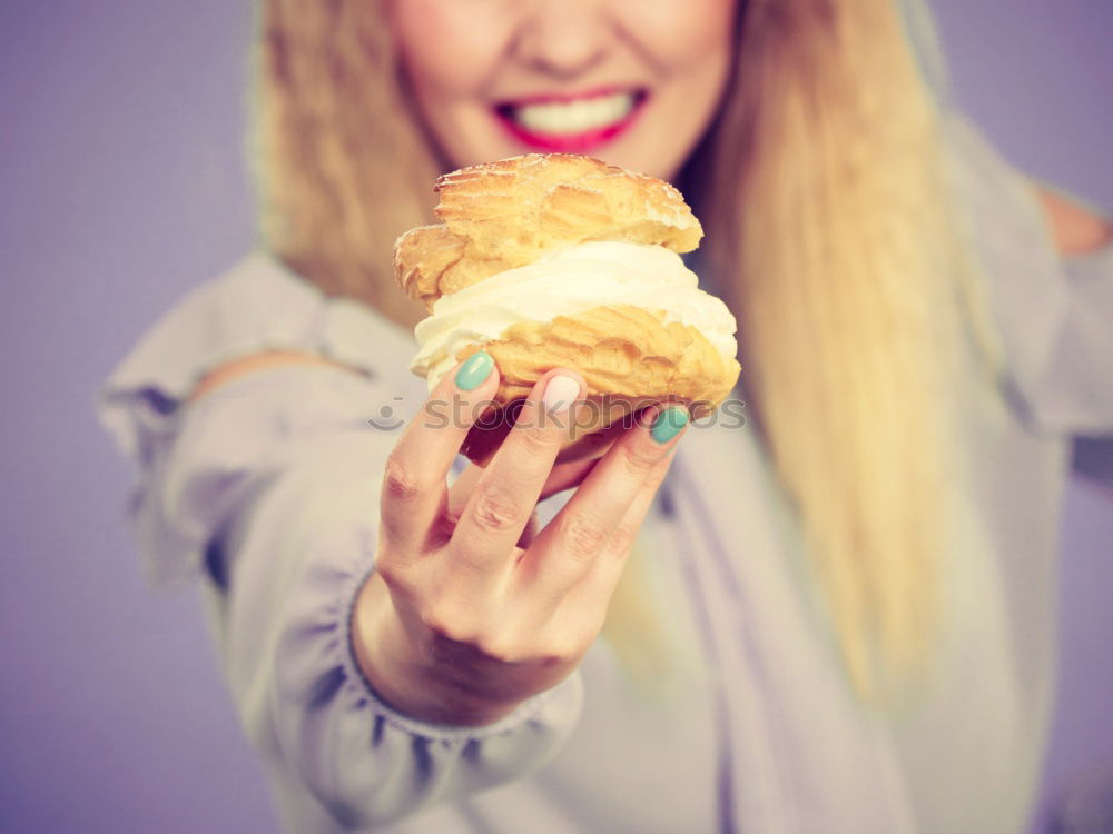 Similar – Crop woman eating sushi