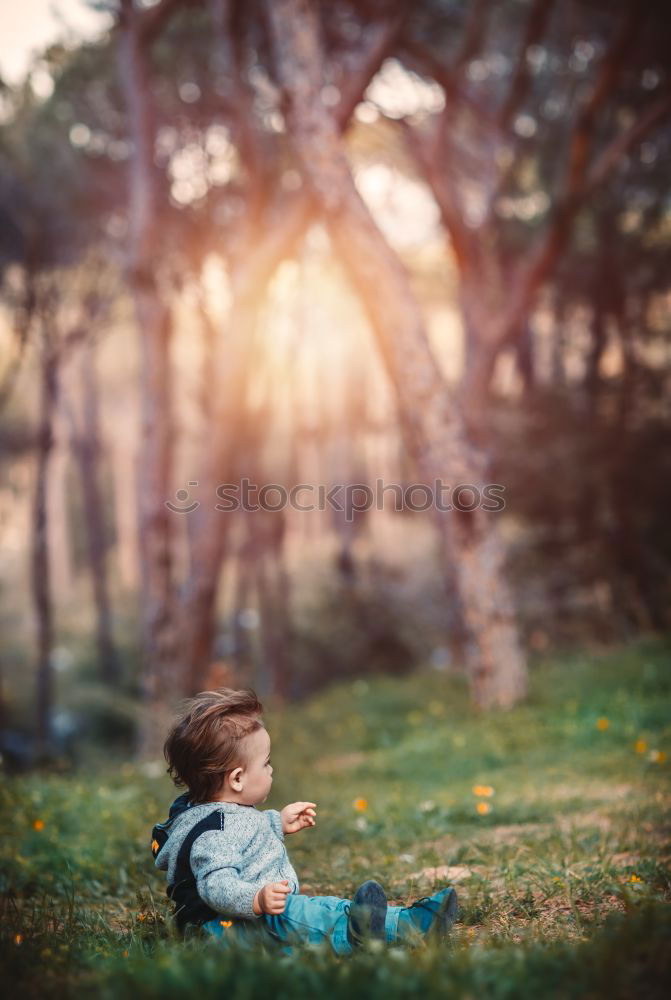 Similar – Happy child running in forest