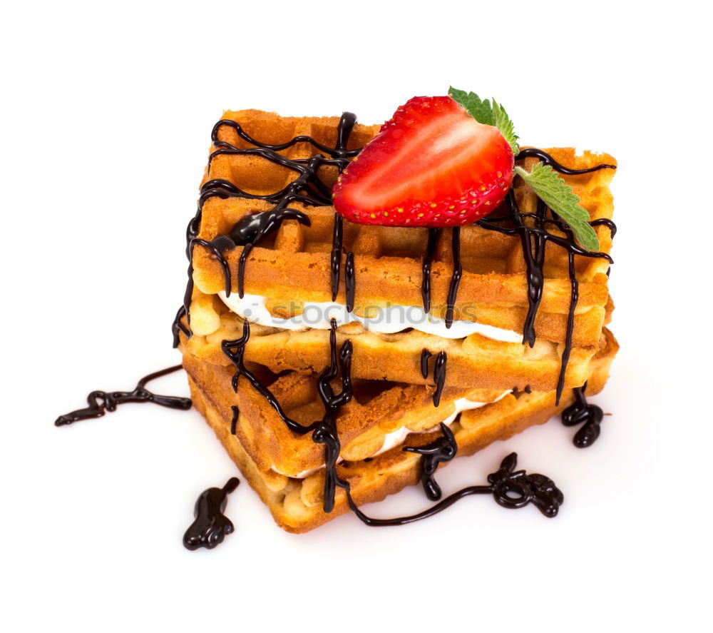 Similar – Image, Stock Photo Breakfast belgian with waffles with ice