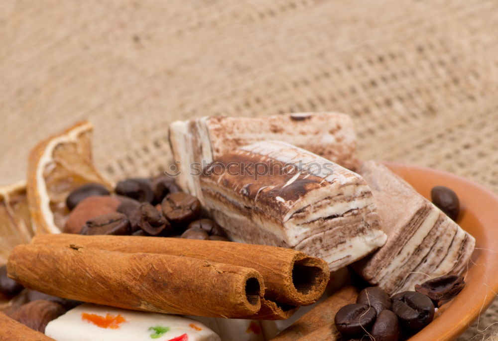 Image, Stock Photo chocolate ice cream with nuts