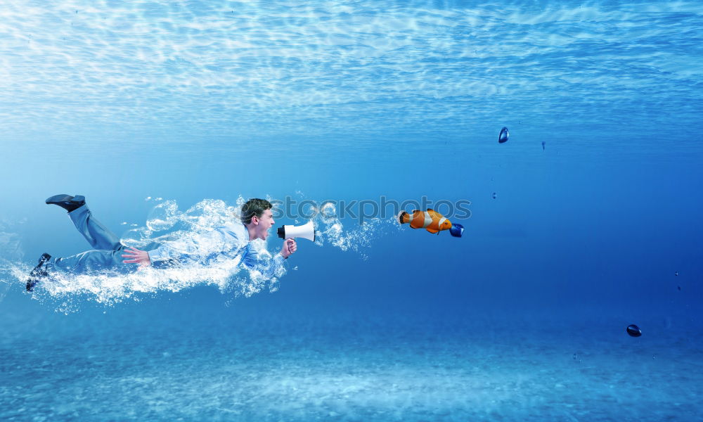 Similar – Diver with Bubbles II