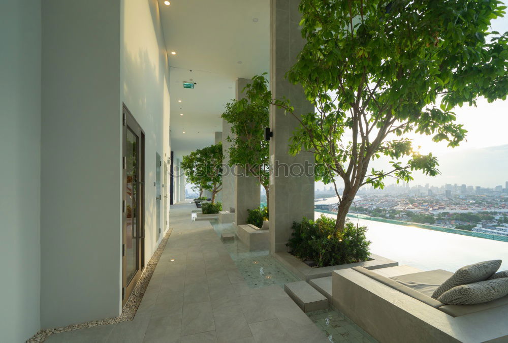 Similar – Balcony with green plants