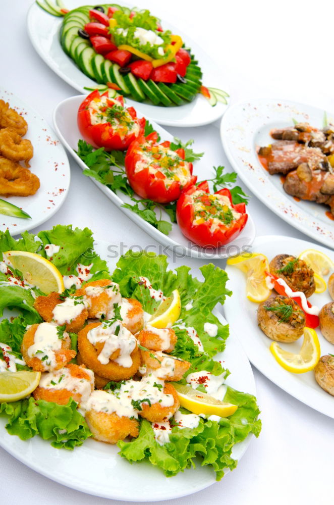 Image, Stock Photo Summer salad with tomatoes and feta cheese